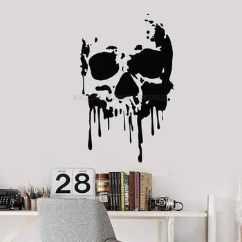 

Gothic Horror Style Wall Decal Death Ghost Art Skull Bone Teens Bedroom Haunted House Party Interior Decor Vinyl Stickers 1489