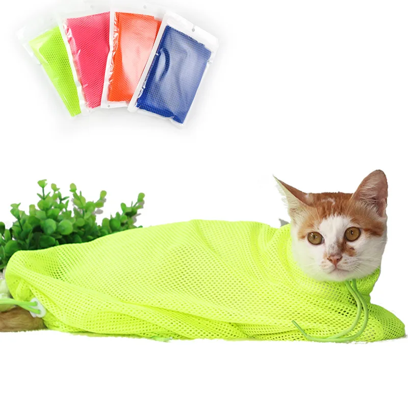 Pet мягкая кошка сумка для принадлежностей для ухода за телом Регулируемая многофункциональная полиэфирная кошка моющая, для душа сетчатые мешки для ногтей Pet обрезки сумки для кошек