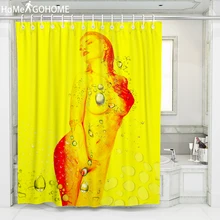 Голые девушки акварельные художественные занавески для душа водостойкий материал для ванной занавески для душа Красота 3D занавески s для ванны душ желтый