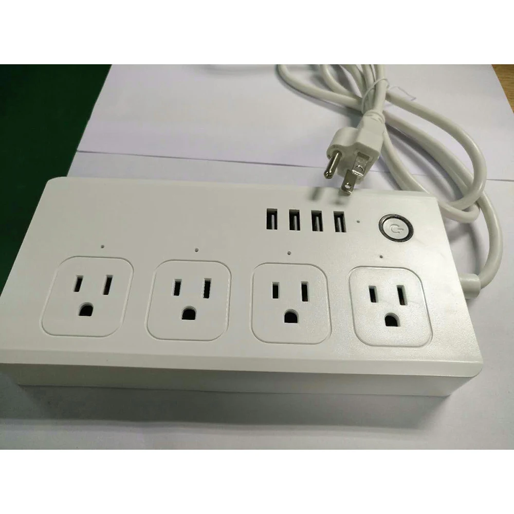 WiFi смарт-Мощность полосы 4-выход 4-USB умный переключатель розетки удаленно Беспроводное управление через смартфон работать с Alexa