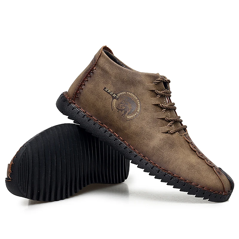 2019 новые зимние мужские кожаные ботинки меховая плюшевая теплая обувь мужская
