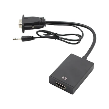 

VGA Male to HDMI Female Adapter Converter with 3.5mm Audio Input Cable for PS4 HDTV PC Laptop