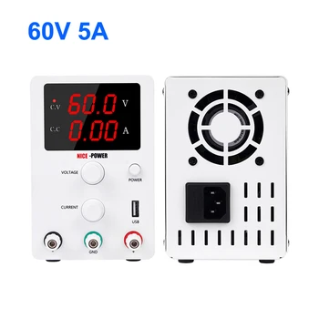 

60V 5A New Lab Digital Bench Regulated Switching DC USB Power Supply Adjustable Laboratory Power Source Regulator 60V