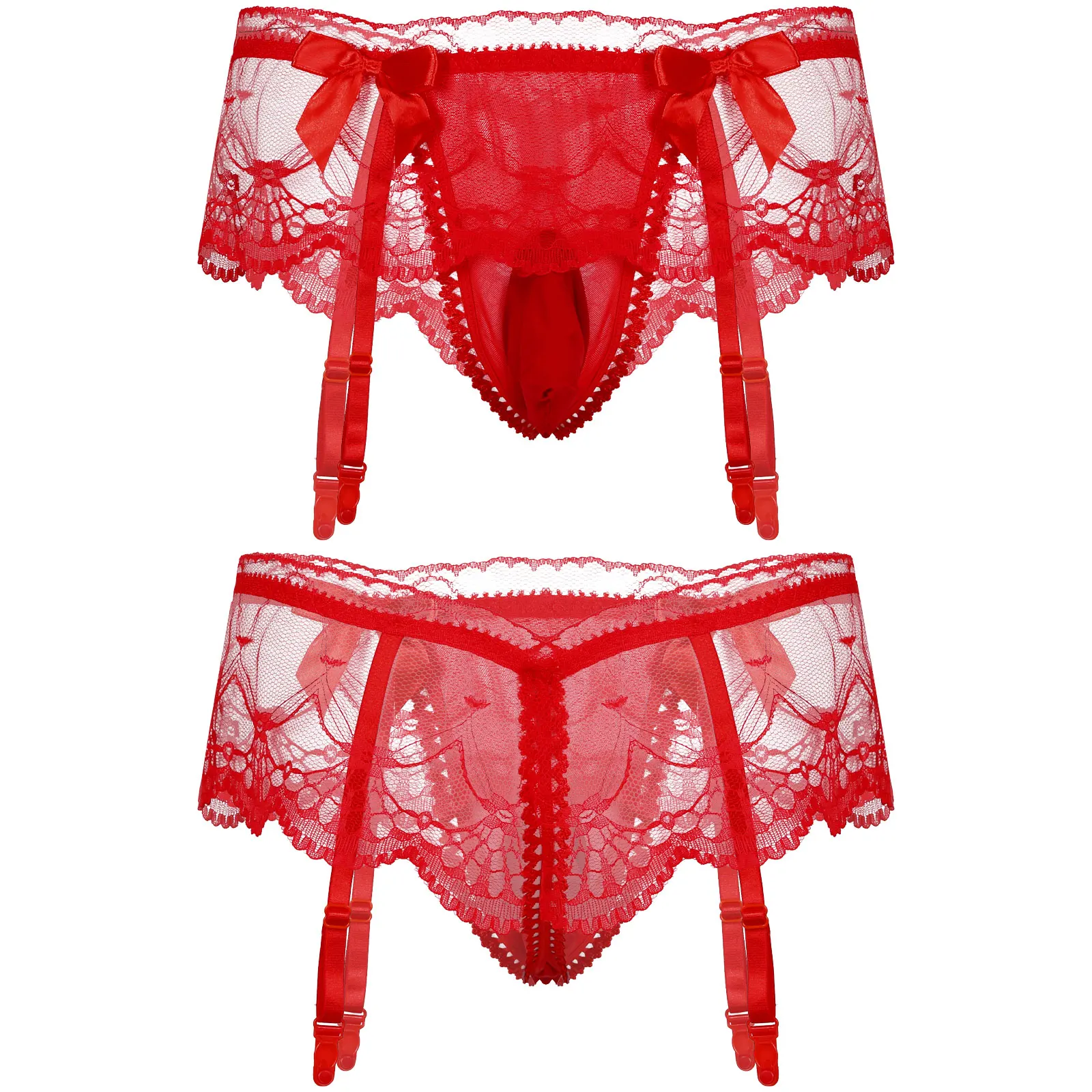 Men's Sexy Lace G-String Pouch Panties