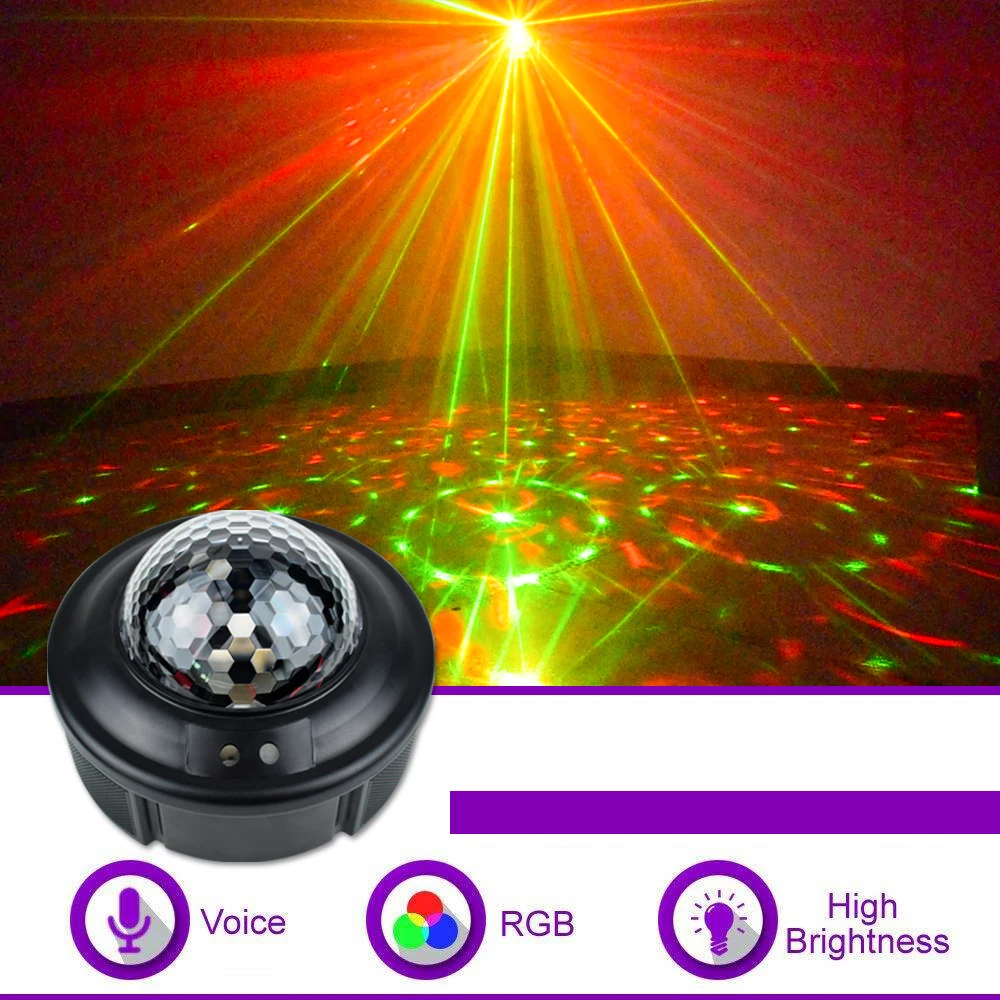 

90 Patterns Disco Ball Laser Show Strobe Lights RGB Lamps Stage Lighting Effect Projector For Home Party Wedding KTV DJ Dance