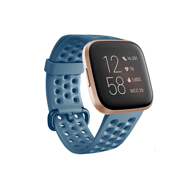 dark blue Замена для Fitbit Versa полос черный, дышащий спортивный ремешок совместим с Fitbit Versa/Versa Lite Edition/Versa 2 - Цвет: dark blue
