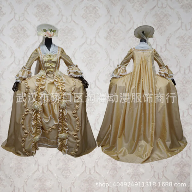 Cosplaydiy Marie платье Антуанетты платье Рококо с шляпой Нижняя юбка для клиента