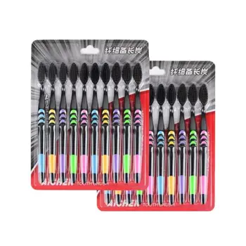 

10 Pcs Soft Bristle Toothbrush Bamboo Charcoal Nano Brush Tooth Brush Traveling Teeth Oral Cleanser Oral Care Hygiene