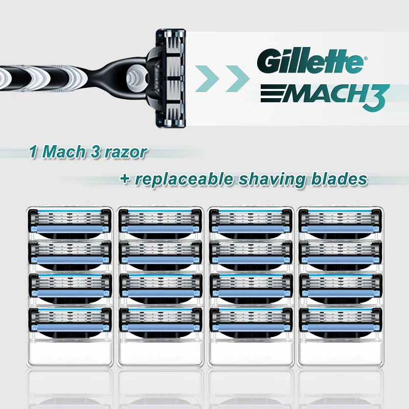 Бритвенный станок Gillette Mach 3 прямой бритвенный чехол для лица Бритва мужчин бритвенные кассеты бритья бороды
