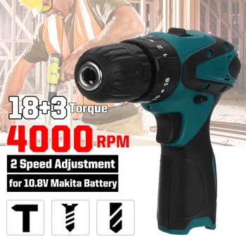 

18+3 Torque Multifunctional Electric Cordless Drill 2 Speed Adjustable Rechargeable Screwdriver Power Tool For Makita Battery