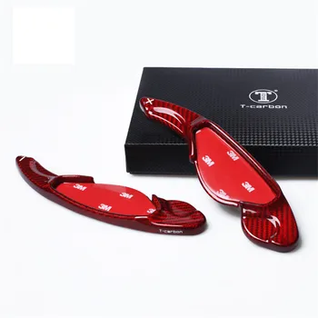 

Lengthen Style Red Glass fiber Steering wheel paddle shift Fit For Jaguar XE XF XJ XK