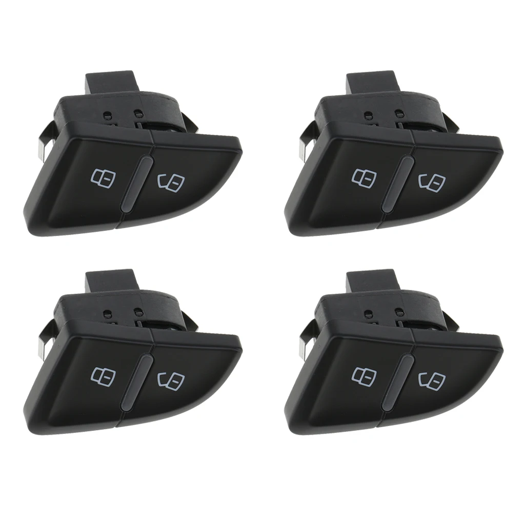 4 Pieces Right Front Door Lock Unlock Switch Push Button for Audi A4 A5 B8 Replaces 8K2 962 108 A