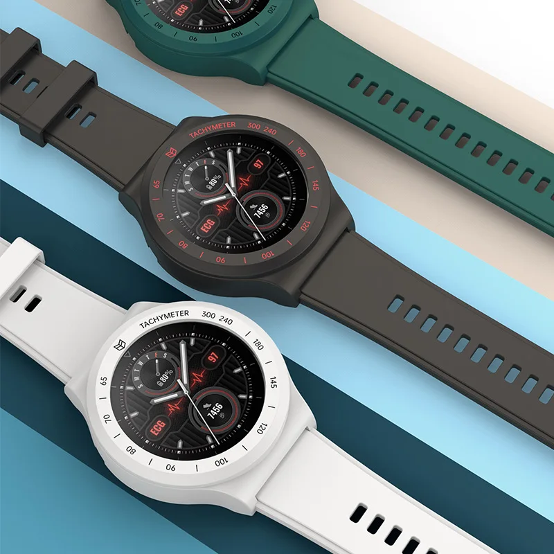 Premium Silicone Strap and Bezel Protector for Smartwatches - 46mm Watch Band Cover
