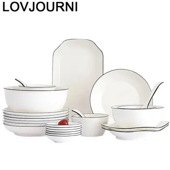 

Ceramica Set Crockery Serving Tableware Porcelain Plate Cuenco Cocina Ice Cream Kitchen Dining Bar Soup Dinnerware Ceramic Bowl