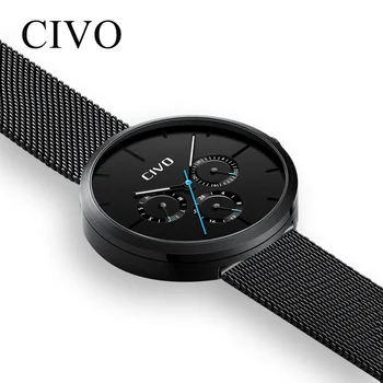 

CIVO Mens Watches Top Brand Luxury Watch 2019 Fashion Sports Waterproof Date Week Chronograph Watch Male Clock Relogio Masculino