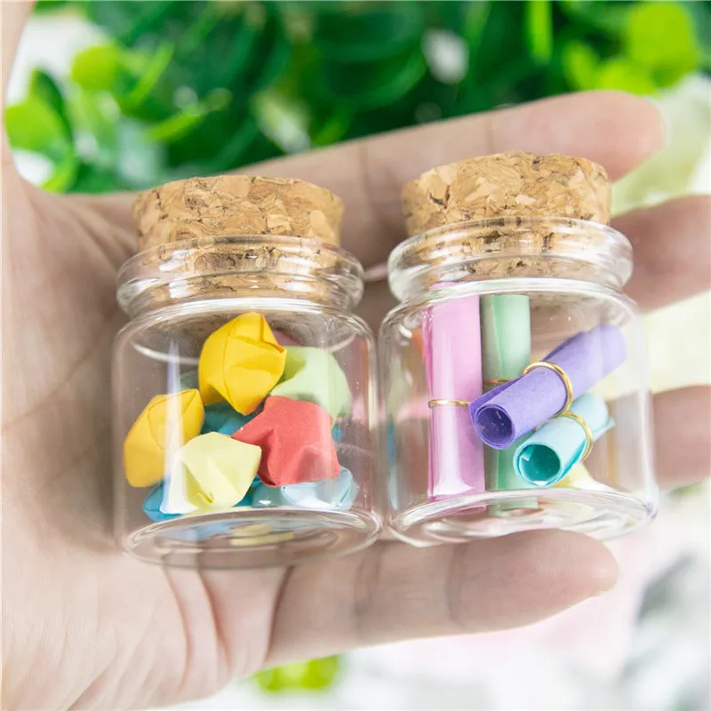20ml Glass Jars Bottles With Cork 37*40*27mm 12pcs/lot For Wedding Holiday Decoration Christmas Gifts