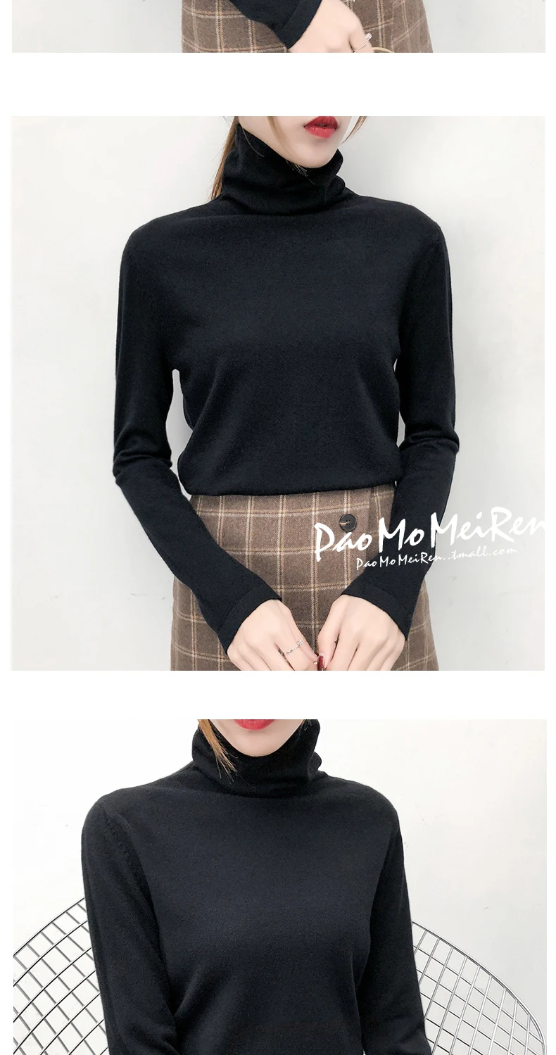 Pullover Sale Ladies Wear Long-sleeved Autumn And Winter New Style Of Ocean Air Reactor Collar Skinny Knitted Bottom Shirt