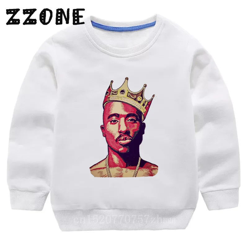 Детские Тупак», «2pac в стиле «хип-хоп» Толстовки в стиле "SWAG" для малышей, хлопковые пуловеры топы для девочек Осенняя Одежда для мальчиков детская HoodiesKYT287