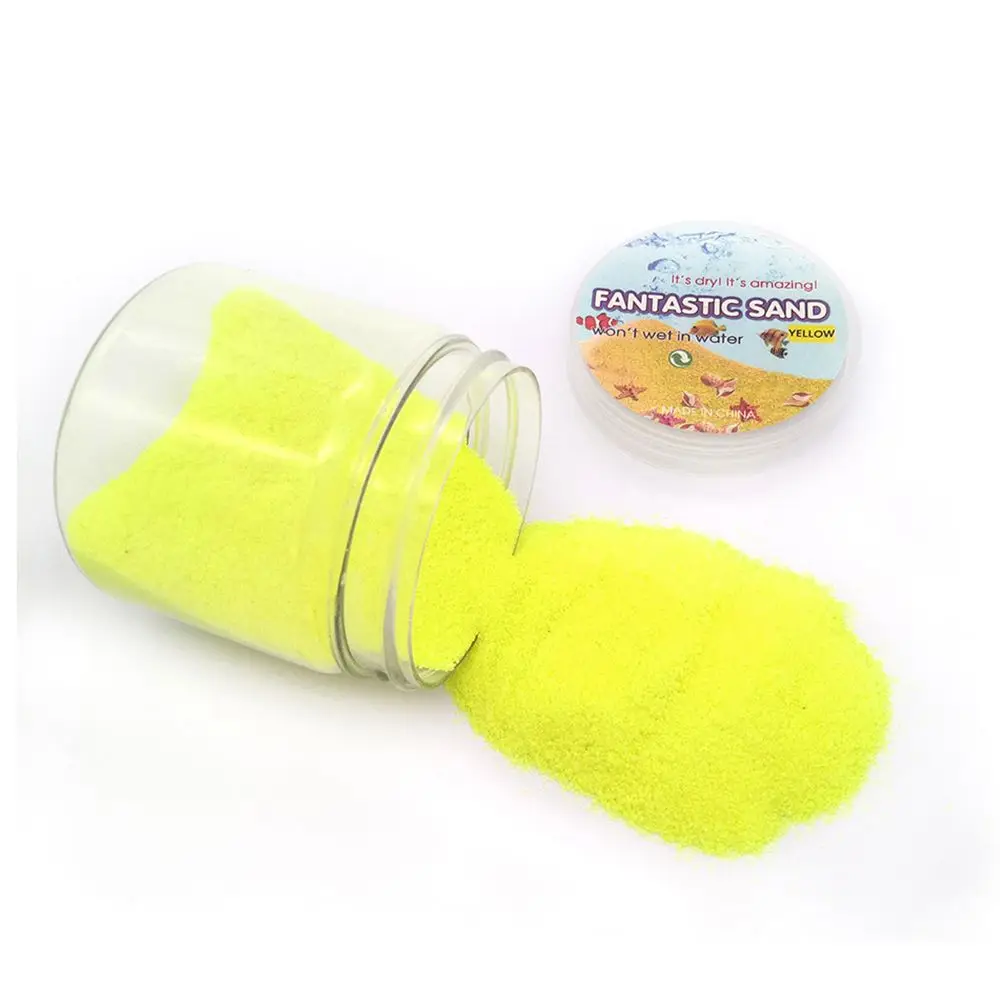 yellow Волшебный песок игрушка сделай сам не мокрая динамическая глина развивающий цветной Космический песок мягкий ручной работы игровой песок антистресс детские игрушки детские подарки - Цвет: yellow