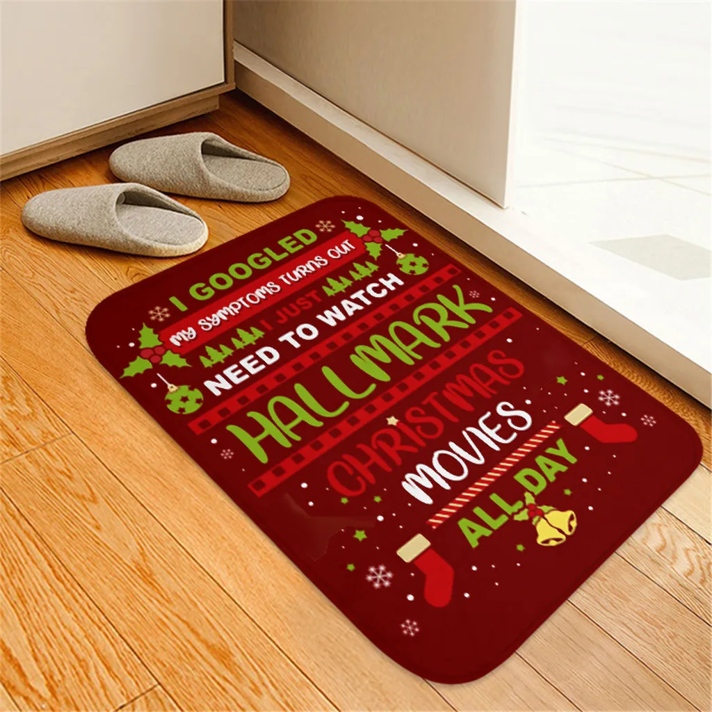 Рождественские дверные коврики с буквенным принтом, кухонный дверной коврик для ванной комнаты, Противоскользящий коврик, Alfombra Cocina, Рождественский коврик для входной двери