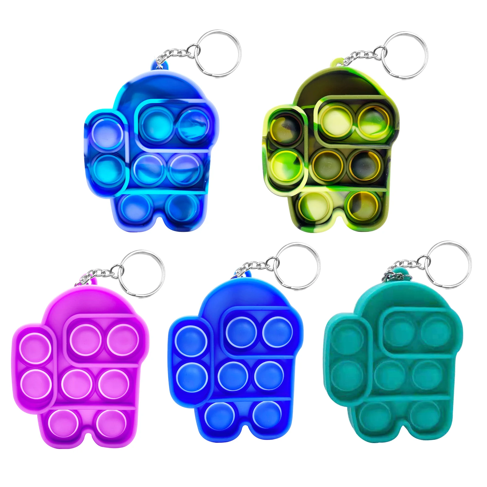 Juguete sensorial de burbujas para apretar, llavero para aliviar el estrés, bolsa de regalo, juguetes para niños