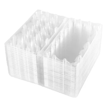 

50 Pcs Quail Egg Storage Box Transparent 18 Grids Egg Dispenser Holder Egg Carrier Egg Protection Boxes for Restaurant Home Refr