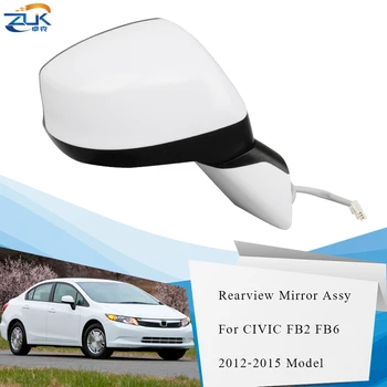 

ZUK Left Right Exterior Rearview Mirror Assy Side Mirror For CIVIC 2012 2013 2014 2015 FB2 FB6 3-PINS Without LED Lamp Type