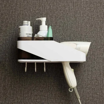 

Multifunction Bathroom Hair Dryer Holder Plastic Wall Mounted Storage Rack Hair Dryer Holder Stand Waterproof Home Decoration