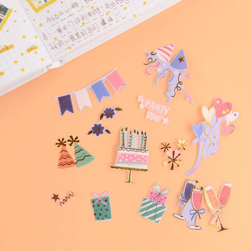 4 листа/упаковка милые наклейки на день рождения ручка Декор декоративный альбом дневник этикетка-наклейка подарок для детей