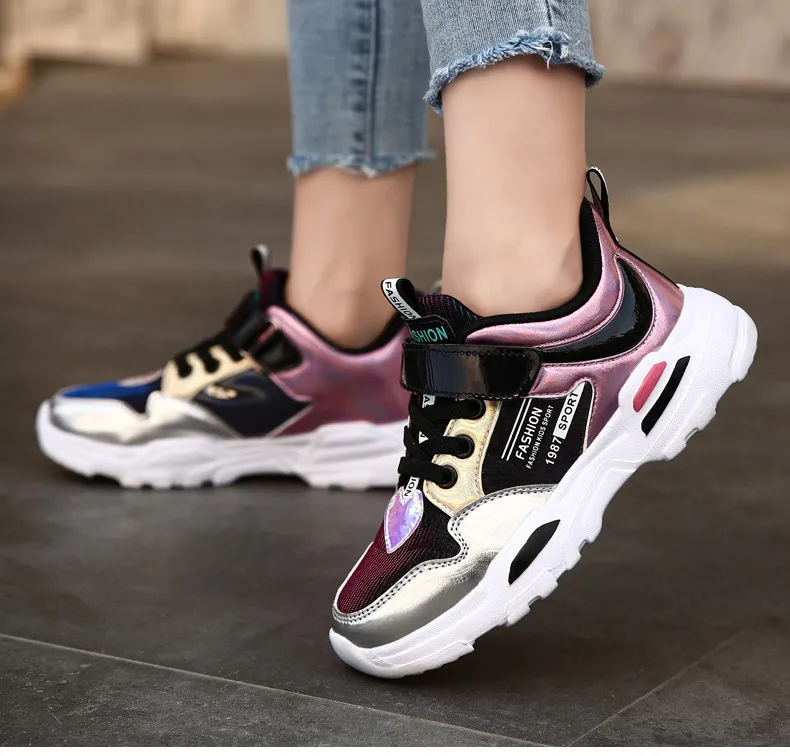 PINSEN 2019 Autumn Kids sneakers Girls Shoes Children's Sport Shoes Shining Light Casual Child Shoes For Girl chaussure enfant (17)