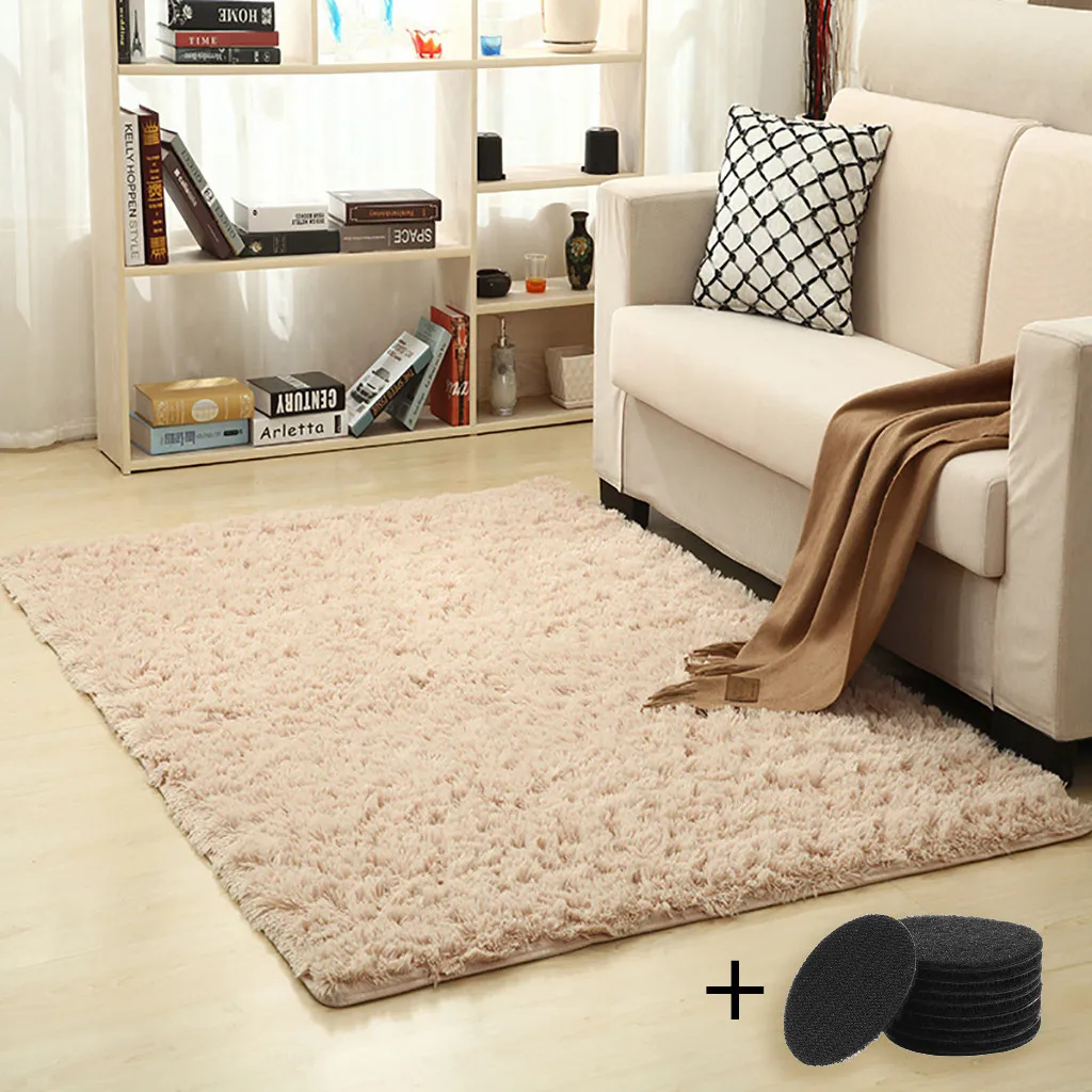 

Household Blanket Super Soft Rectangular Faux Fur Carpet Solid Short Silk Wool Rug Plush Anti-Slip Mat for Bedroom Living room#4