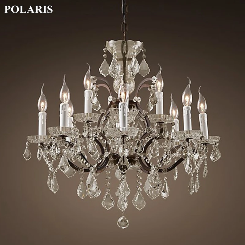 Vintage Rustikalen Kristall Kronleuchter Beleuchtung Kerze Kronleuchter Anhanger Lampe Hangen Licht Fur Esszimmer Crystal Chandelier Lighting Chandelier Lightingcandle Chandelier Aliexpress