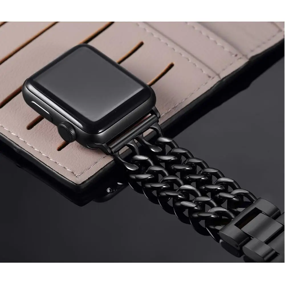 Браслет Joyozy, аксессуары для часов Apple, ремешок 38 мм/40 мм/42 мм/44 мм, классический металлический браслет из нержавеющей стали для Apple Watch