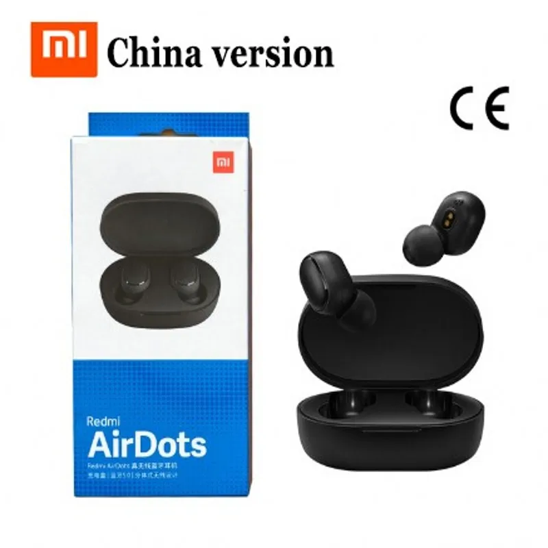 Черный Xiaomi Redmi Airdots TWS Bluetooth 5,0 наушники стерео беспроводные активные шумоподавления с микрофоном свободные Наушники управление AI - Цвет: Черный