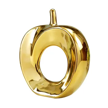 

Creative Ceramic Crafts Gold Silver Hollow Apple Modern Home Decorations Living Room Desktop Decor Ornaments Figurines M4464