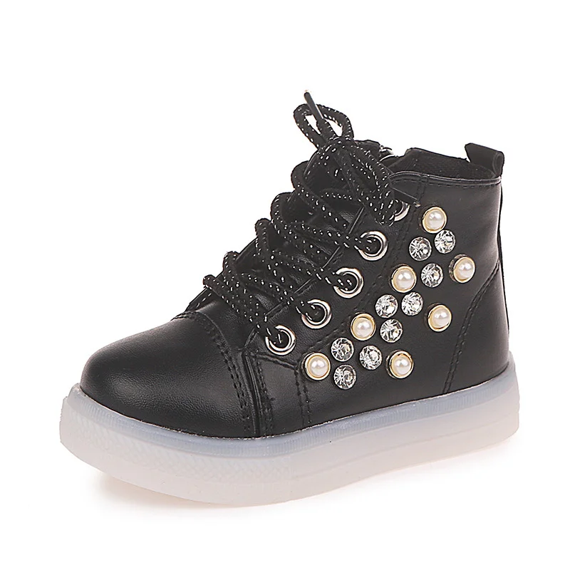 

LED baby girls shoes cute fashion Diamonds Luminous Glowing lighting kids sneakers Autumn Winter children Shoes 6041140
