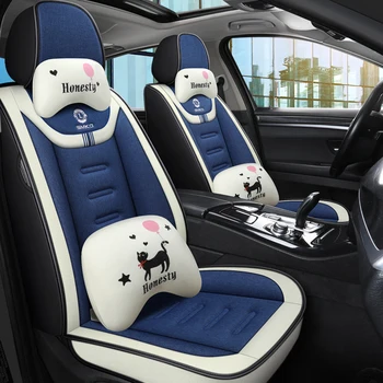 

Full Coverage flax fiber car seat cover auto seats covers for honda accord 7 8 9 city civic 4d cr-v crv spirior stream