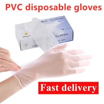 

50PCS Disposable Gloves Transparent Safety PVC Glove Latex Disposable Food Gloves Rubber Garden Nitrile Cleaning Gloves