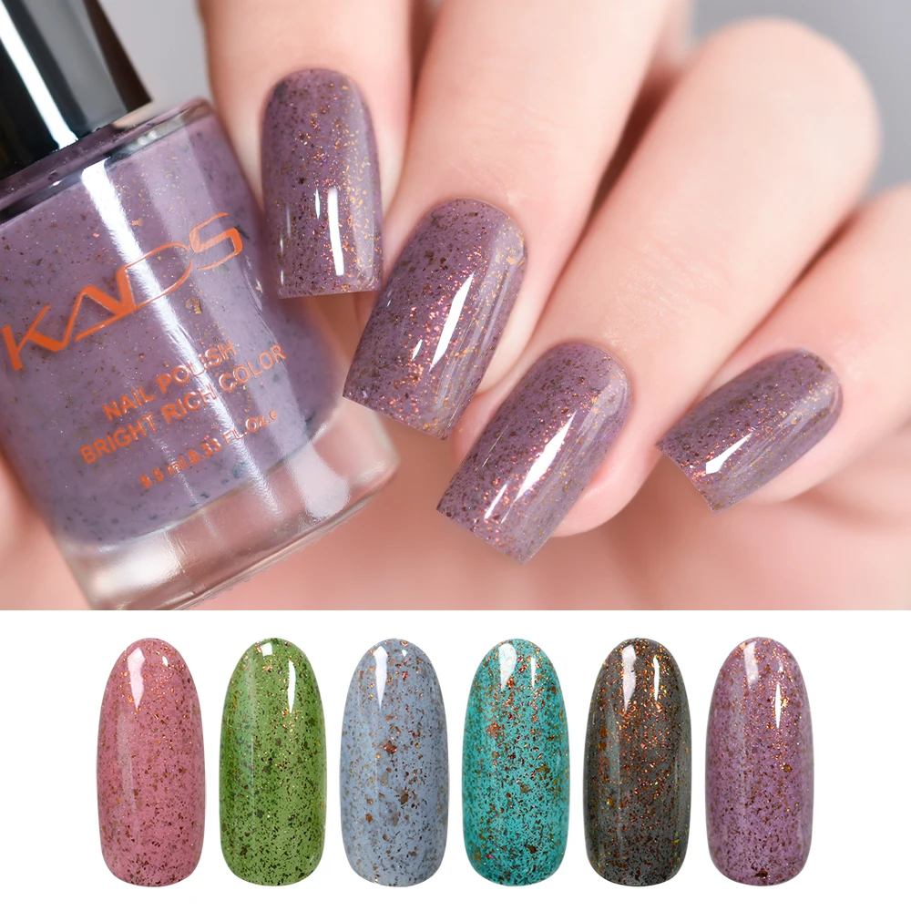 KADS 9 5ml New Mica Nail Polish Irregular Flakie Sequins 6 Colors Optional Nail Art Painted 2