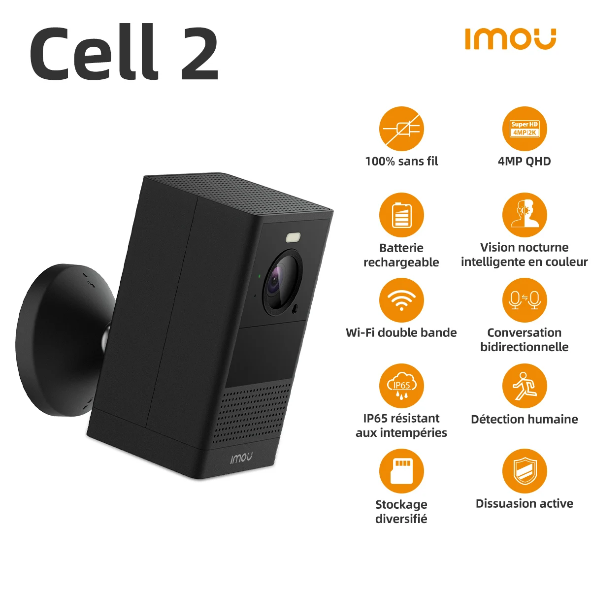 Dahua imou Cell 2 4 МП AI Беспроводная камера обнаружения человека Двухдиапазонная Wi-Fi