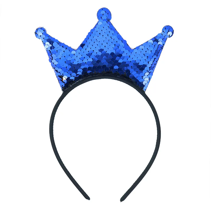 17 crown Ободки с бантом и блестками для девочек; блестящая подвеска; детский обруч для волос с блестками; Двусторонняя повязка для волос на день рождения - Цвет: 17 crown