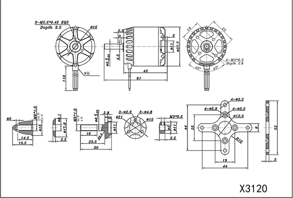 SUNNYSKY X3120-III 585KV 760KV 880KV 1025KV бесщеточный мотор для RC квадрокоптера самолетов с фиксированным крылом самолета