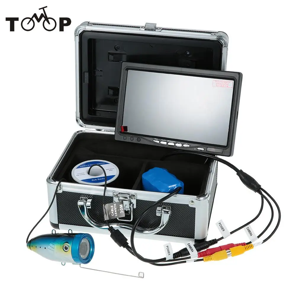 

Hot New 15/30M 1000TVL Fish Finder 15M/30M Cable EU/US Plug Underwater Fishing 7" Video Camera Monitor Infrared IR LED