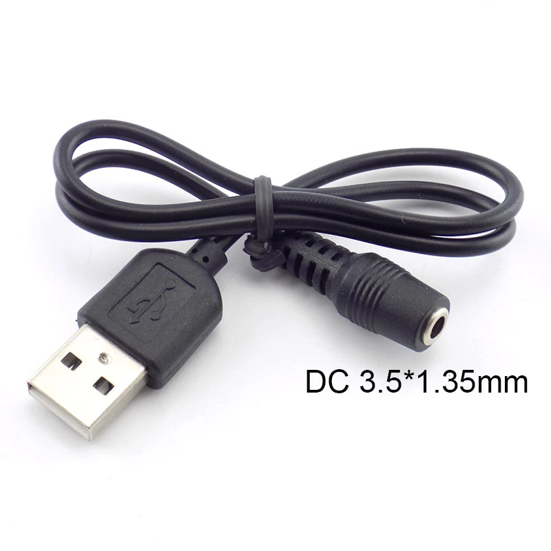Dc Female Power Jack To Usb A Male Plug 3.5mm X 1.35mm Plug Extension Line  Cable For Barrel Connector Power Cord Usb 2.0 Male - Connectors - AliExpress