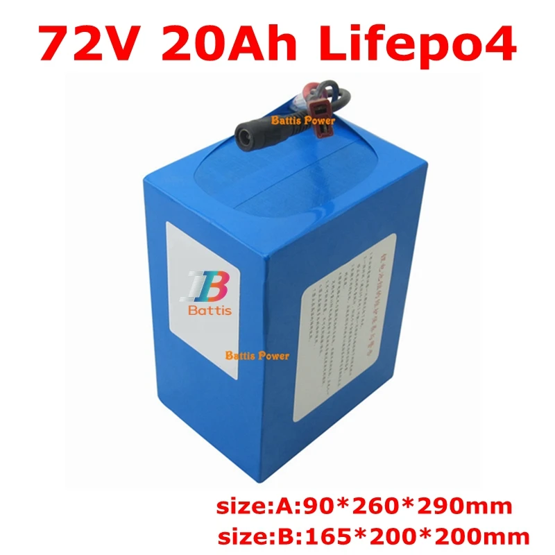 Литиевый аккумулятор 72 в 20 Ач lifepo4 глубокий цикл с 50 А BMS для велосипеда скутера