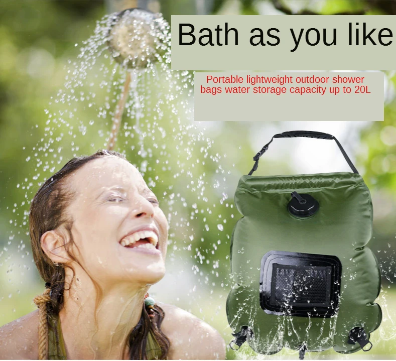 

Water Bags 20L Outdoor Camping Hiking Solar Shower Bag Heating Camping Shower Climbing Hydration Bag Hose Switchable Shower Head