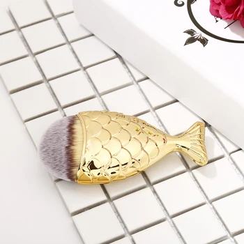 

Miss Gorgeous 1pc Fish Shape Makeup Brush Cosmetic Foundation Brushes Beauty Make Up Tool Accessories Pinceaux Maquillaje Gold