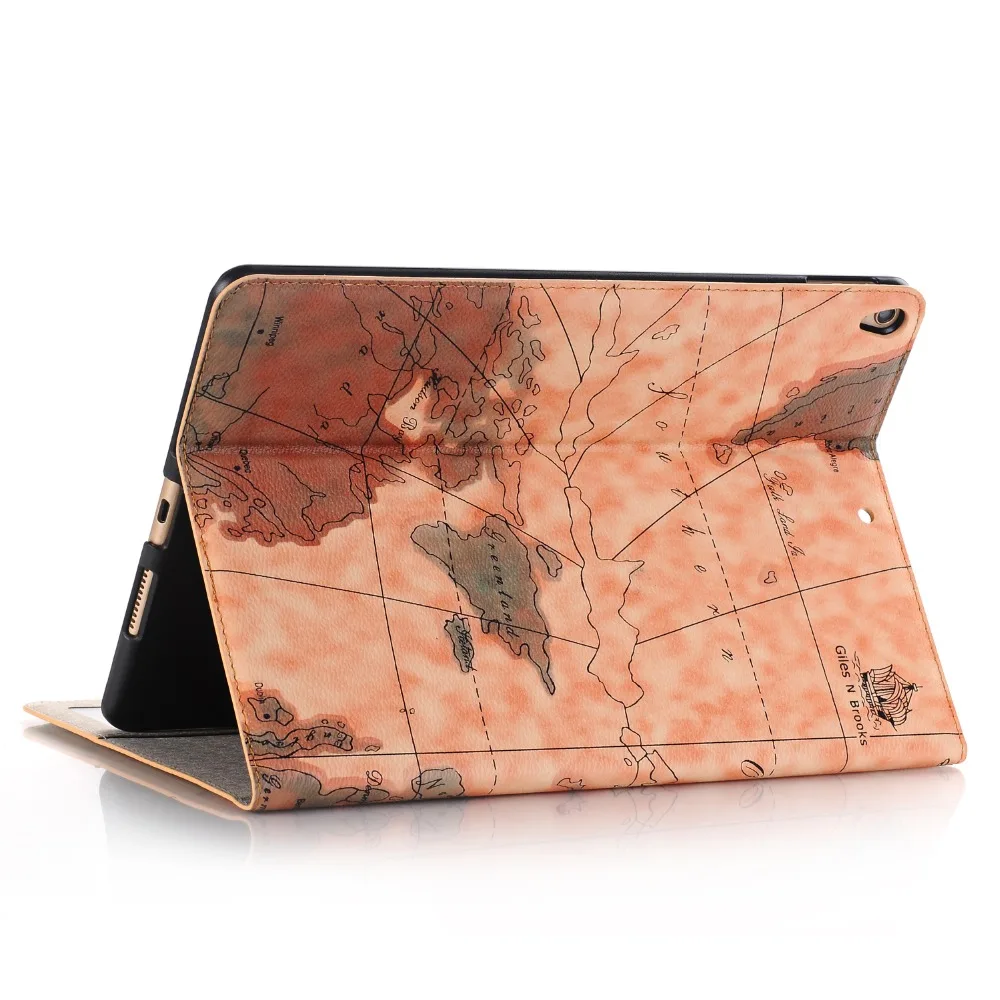New Cartoon Coque for Apple iPad Pro 10.5 A1701 A1709 Case Print Map Flip Stand PU Leather Funda for iPad Pro 10.5 Folio Case    (6)