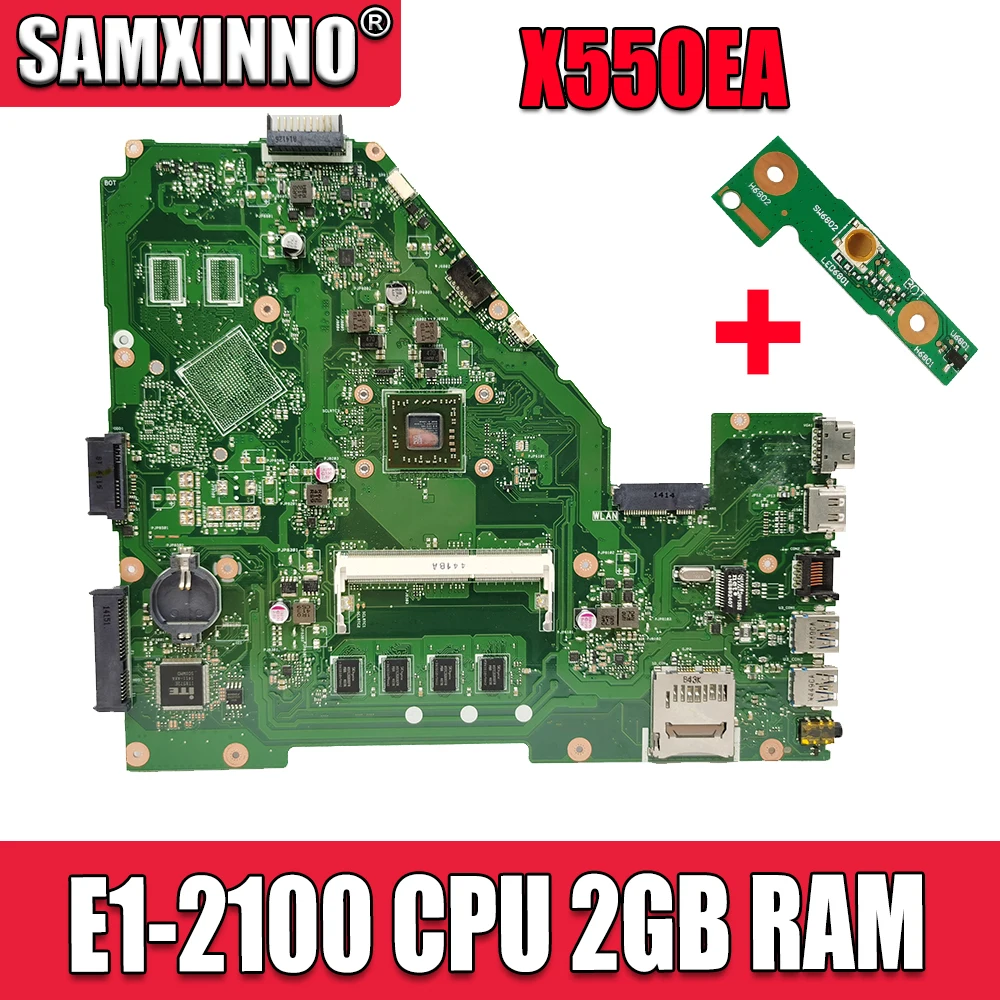 X550EA материнская плата E1 2100U 2 Гб RAM для For Asus X552E X550E X550EP ноутбука Тест ОК|motherboard