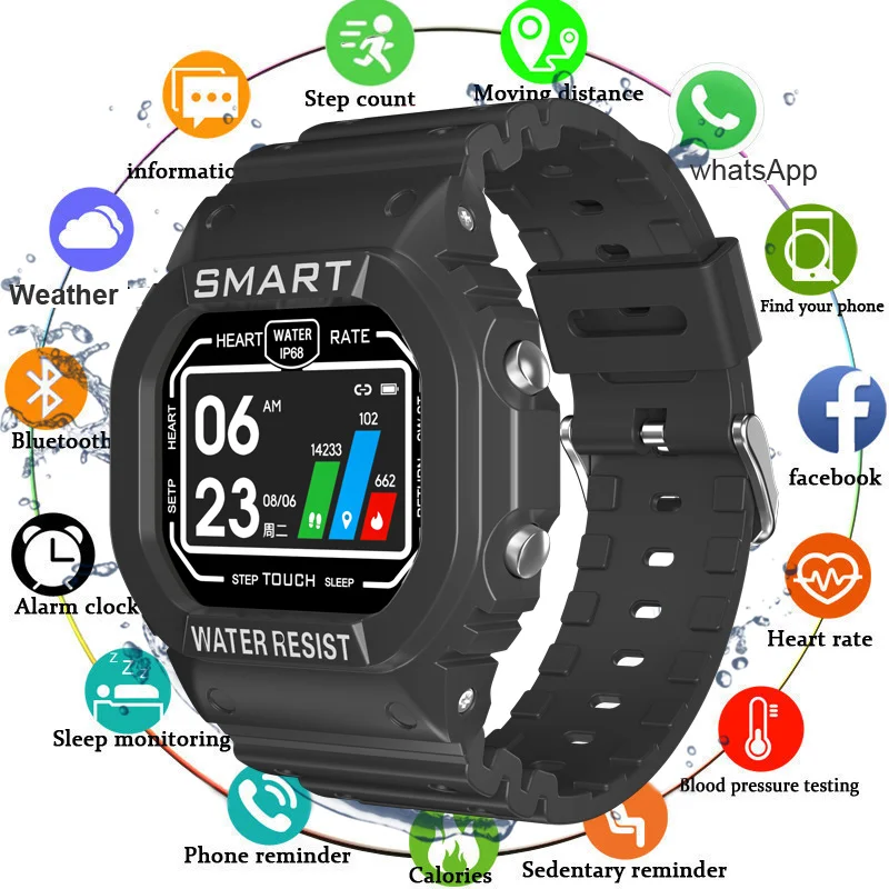 

K16 Smart Watch IP68 Waterproof Smart Watch Multicolor Sport Pedometer Fitness Tracker Heart Rate Monitor Women Clock Smartwatch